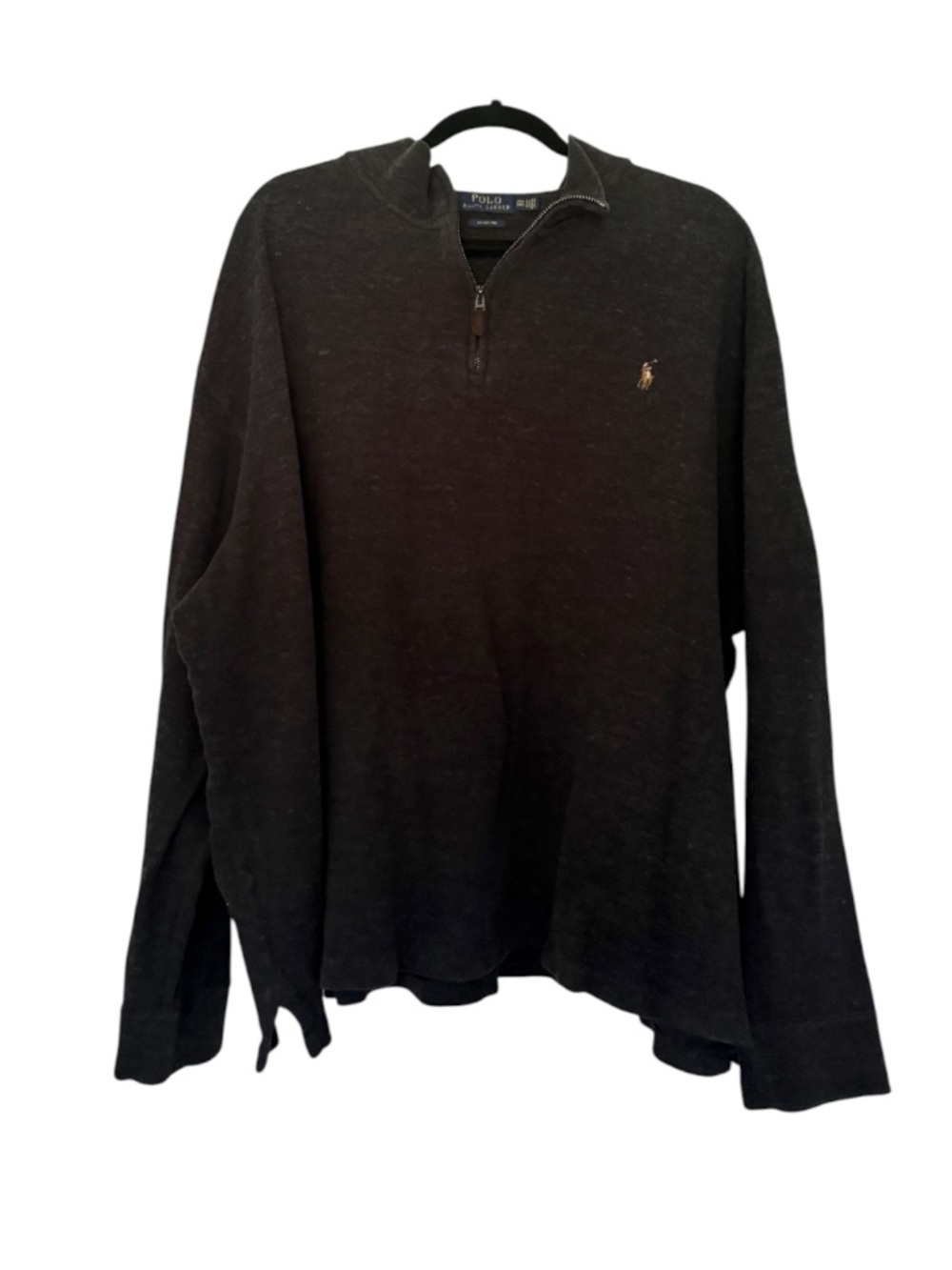 Polo Ralph Lauren Charcoal Gray Quarter Zip Pullover Sweater Size 3XB Big & Tall